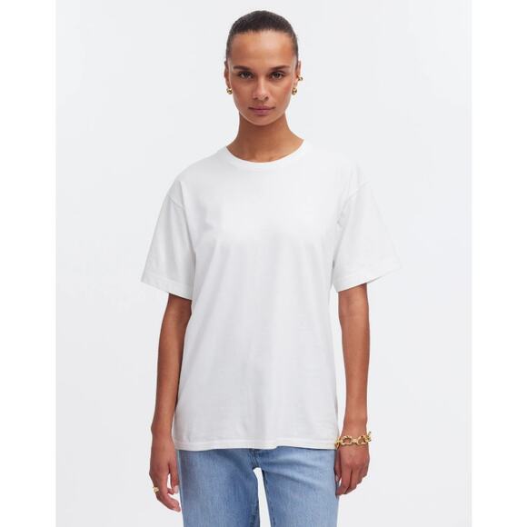 Madewell Cotton Relaxed Oversize Tee WMNS XS White Short Sleeve Crewneck Slouchy - Picture 1 of 8